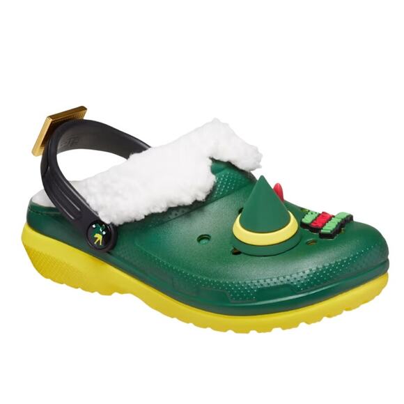 Crocs Unisex Kids Elf Classic Clogs Size 13 Festive Green NWT - Picture 2 of 11